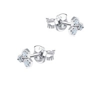 Cute Crystal Silver Stud Earrings STS-2109